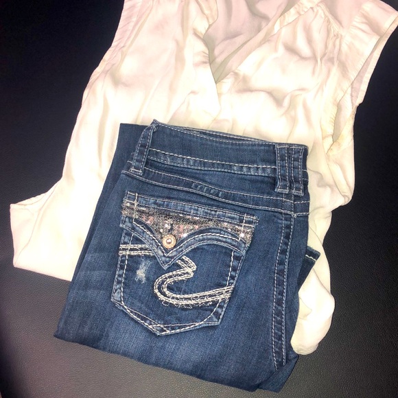 Boot-Cut Silver Jeans👖 - Picture 1 of 10